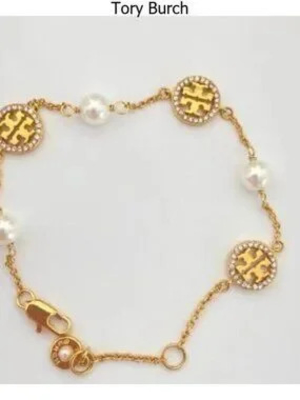 Tory Burch paved pearl bracelet